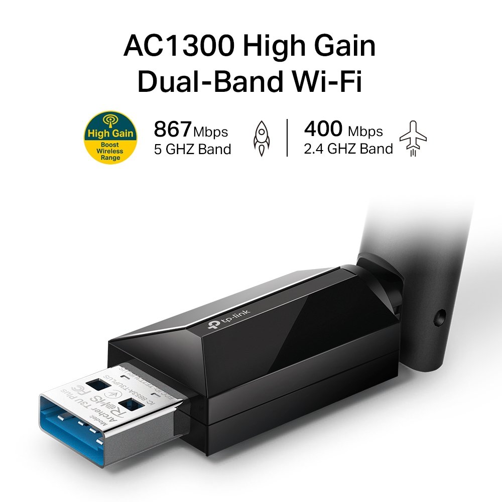 TP-Link Archer T3U Plus AC1300 High Gain Wireless Dual Band USB Adapter - Image 3
